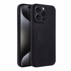 Чехол для iPhone 15 Pro Max силиконовый Mag Cover совместимый с MagSafe чёрный