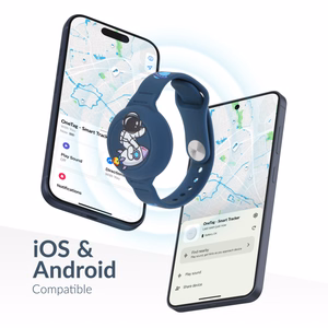 Beeep OneTag paieškos žymeklis su vaikiška silikonine apyranke „Astronaut“, Apple Find My / Android