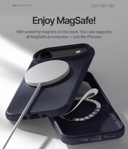 Dėklas Mercury Pure Magsafe Silicon Case Apple iPhone Air tamsiai mėlynas
