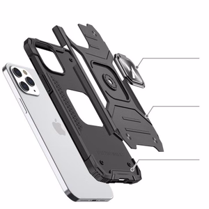 Dėklas Wozinsky Ring Armor, skirtas Apple iPhone 13 Pro, sidabrinis