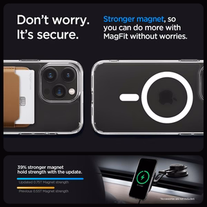 Spigen Ultra Hybrid Mag Dėklas telefonui su MagSafe iPhone 15 Pro - skaidrus matinis