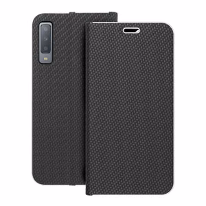 Чехол-книжка для Samsung A7 2018 Luna Book Carbon чёрный