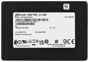 Micron 5400 PRO 3.84 TB 2.5″ SATA SSD diskas MTFDDAK3T8TGA-1BC1ZABYYR, 1.5 DWPD