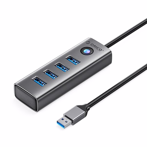 Hub Orico PDD4U-U3 4x USB-A 3.0 - pilkas
