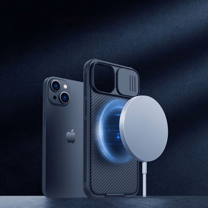 Nillkin CamShield Pro Magnetinis dėklas iPhone 14 Plus dėklas su kameros apsauga mėlynas (su MagSafe)
