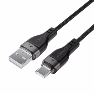 Acefast C11-04 Магнитный плетёный кабель USB-A - USB-C 3A 1.2m - чёрный