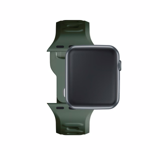42/44/45/46/49 mm Dark Green (big) - 3mk Silicone Watch Strap for Apple