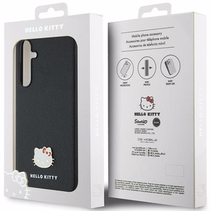 Hello Kitty Metal Logo Kitty Head case for Samsung Galaxy A55 - black