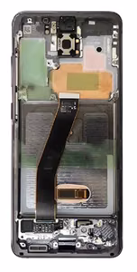 LCD ekranas Samsung G981F/G980F S20 su jutikliniu ekranu ir rėmu Cosmic Grey originalus (naudotas Grade A)