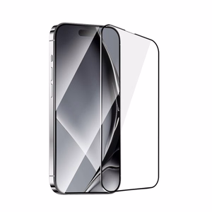 Закалённое стекло с металлической рамкой для iPhone 14 Pro 6,1" чёрная рамка