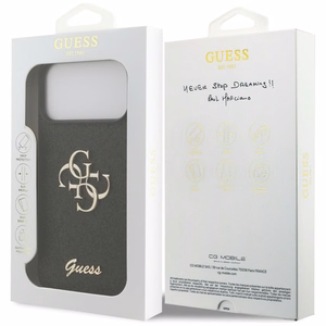 Guess PU Fixed Glitter 4G Metal Logo case for Apple iPhone 18 Pro Max, Black