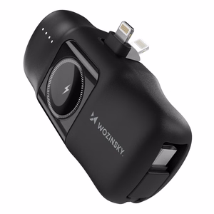 Išorinė baterija POWER BANK Wozinsky (WF16-YLS) lightning + Apple Watch Charger 5000mAh (20W) juoda