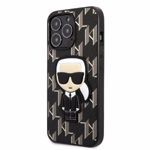 Karl Lagerfeld KLHCP13LPMNIKBK iPhone 13 Pro / 13 6.1" kietas dėklas juodas/juodas Monograma Ikonik pleistras