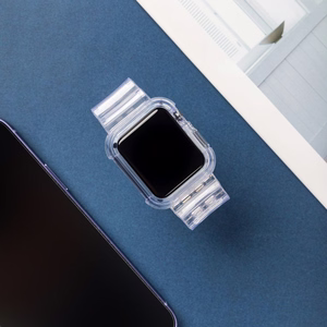 Silikoninė apyrankė dirželis dėklas dirželis šviesos rinkinys Apple Watch 44mm - geltonas