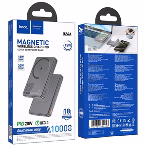 Išorinė baterija Hoco Q26A PD20W MagSafe 10000mAh, juoda