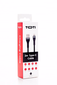 SEEK TOTI USB-A – Type-C, 2 м плетеный кабель 3A, черный