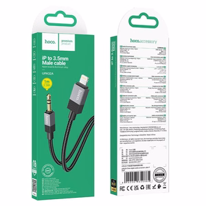 Cable AUX Jack 3,5 mm (male) to Lightning (male) Hoco 1 m UPA32A black