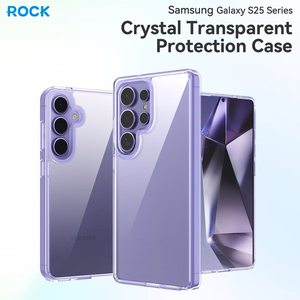 Rock Crystal Transparent Series Magnetinis Dėklas telefonui Samsung Galaxy S25 pilkas