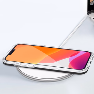 Skaidrus 3in1 dėklas iPhone 14 Plus silikoninis dangtelis su rėmeliu raudonas