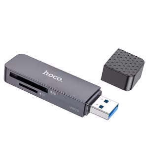 Картридер Hoco HB45 2-in-1 USB3.0 серый