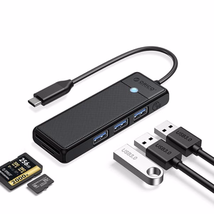 Orico PAPW3AT-C3 USB-хаб 4-портовый 3x USB-A 3.0 с кардридером microSD/SD 1 м - черный