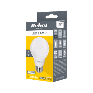 Rebel A60 E27 LED lemputė, 8,5 W, 3000 K, 230 V