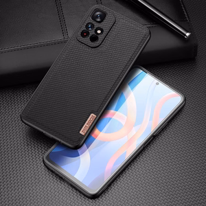 Dux Ducis Fino dėklas telefonui dengtas nailono medžiaga Poco M4 Pro 5G juoda