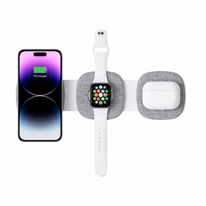 Tech-Protect QI15W-A32 3 в 1 индуктивное зарядное устройство с MagSafe для смартфона Apple Watch AirPods - серый