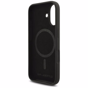 Karl Lagerfeld Silicone Karl&Choupette Ring MagSafe case for iPhone 17 black