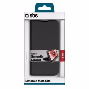 SBS Piniginė Smooth Dėklas for Motorola Moto G06 with Atverčiamas Dėklas - juodas