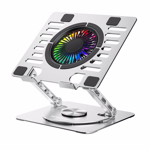 Wozinsky WDCX-X16-AS CoolBase RGB 360° Охлаждающая Подставка для Ноутбука и Планшета - Серебристый