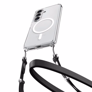 Spigen Ultra Hybrid Mag MagSafe dėklas skirta Samsung Galaxy S26 Plus skaidrus ir baltas