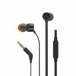 JBL Tune 110 į ausis įstatomos ausinės su 3,5 mm mini jack jungtimi ir nuotolinio valdymo pulteliu, juodos