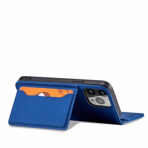 Magnet Card Case для Samsung Galaxy S23 Ultra флип-чехол кошелёк подставка синий
