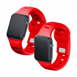 42/44/45/46/49 mm Red (big) - 3mk Silicone Watch Strap for Apple