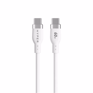 Hyper HyperJuice HJ4011WHGL – 1.5 m 60 W silicone USB-C to USB-C charging cable, white