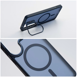 Чехол для Samsung S26 ULTRA Forcell F-Protect Shadow Stand Premium совместимый с MagSafe темно-синий