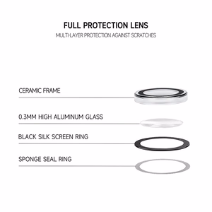 Tempered glass Tel Protect 3D Lens on camera for Iphone 18 Pro/18 Pro Max black (lens 3 pieces)