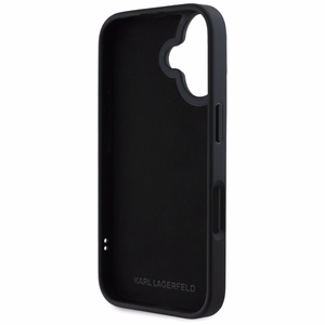 Karl Lagerfeld HC 3D guminis dvigubų galvų iPhone 16 dėklas - juodas