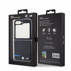 BMW Carbon Blue Line dėklas telefonui Samsung Galaxy Z Flip 6 - juodas