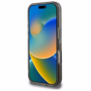 Guess IML Blizgučiai Ratas Magnetinis dėklas iPhone 16 Pro - juodas