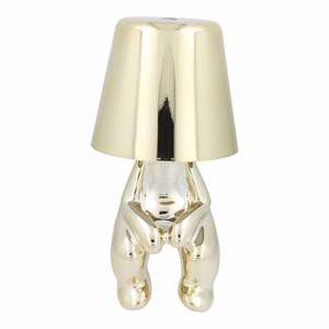 Stalo lempa prie lovos GOLD MAN Art Deco sėdinti (versija 2) MLTL