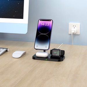 Tech-Protect QI15W-A22 MagSafe indukcinis įkroviklis su 3in1 MagSafe stovu išmaniajam telefonui / Apple Watch / AirPods - juodas