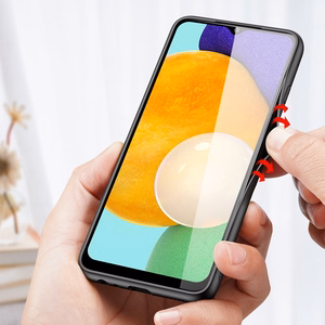 Dux Ducis Fino dėklas telefonui padengtas nailono medžiaga Samsung Galaxy A03s juodas