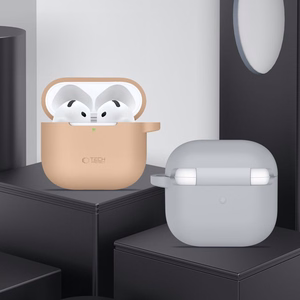 Tech-Protect silikoninis dėklas su kabliuku AirPods 4 - rožinis