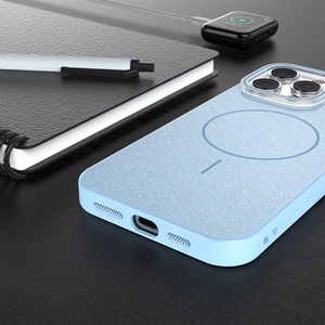 Glitter Thin Mag dėklas for iPhone 17 Air 6,6" mėlynas