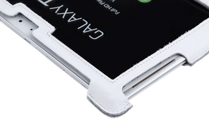 Natūralios odos dėklas Samsung Galaxy Tab P5100, baltas