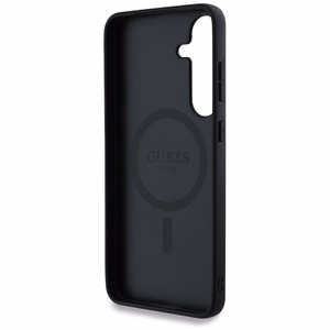 Guess 4G Round Patch Classic Logo MagSafe Case for Samsung Galaxy S25 Plus Brown