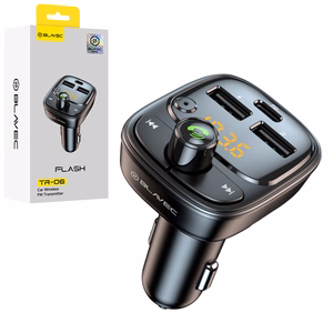 Blavec FM siųstuvas Flash TR-06 MP3, Bluetooth - 2xUSB + Type C - PD 30W (TFMFTR06-B) juodas
