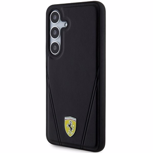 Ferrari Hot Stamp V Lines magnetinis dėklas telefonui Samsung Galaxy S24+ - juodas